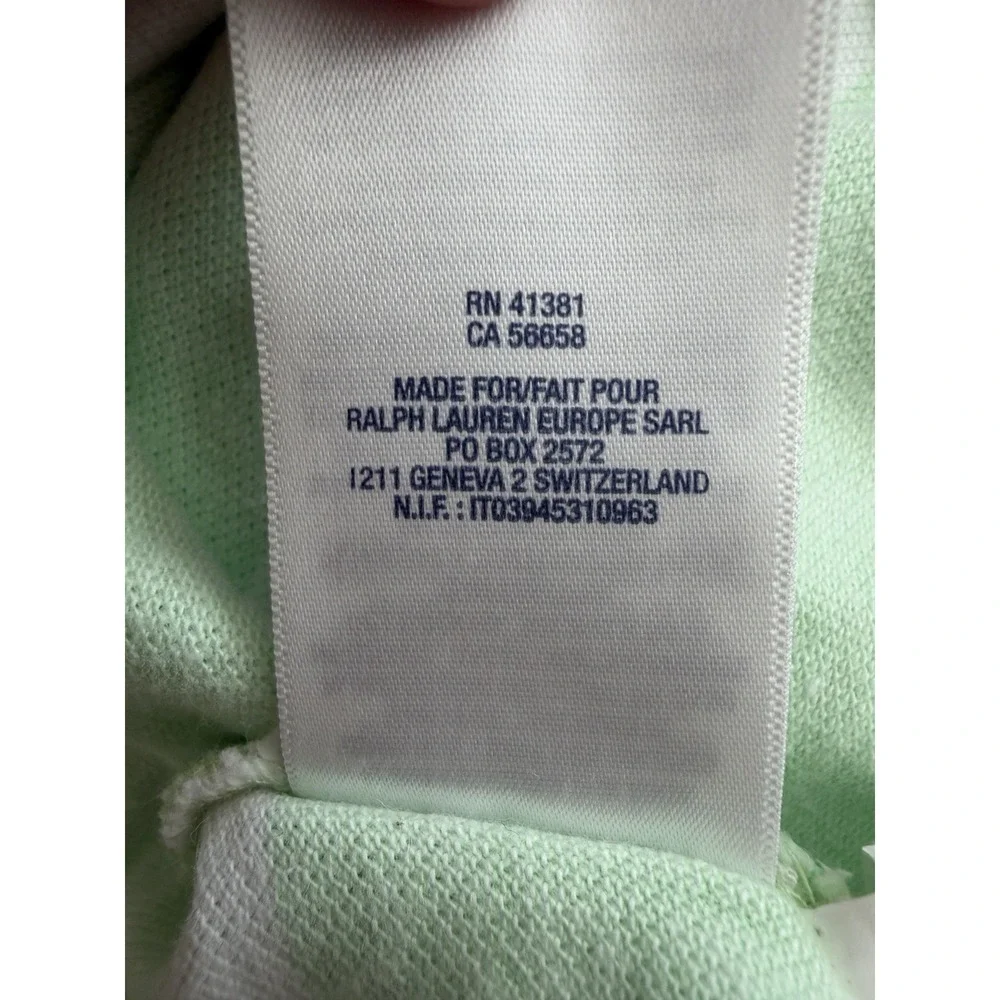 Ralph Lauren Polo Shirt Dress Girls Size 7 Mint Green White Stripe Preppy Pony